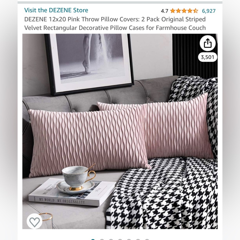 BNWT Dezene premium throw pillow covers (2) 12x 20